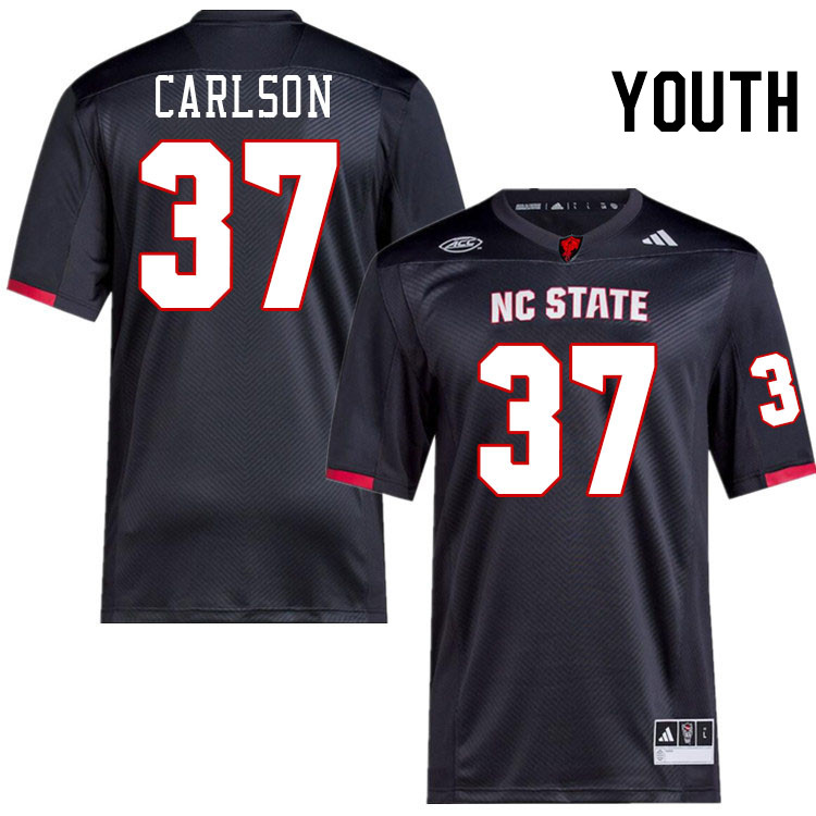 Youth #37 Addison Carlson NC State Wolfpack College Football Jerseys Stitched-Black